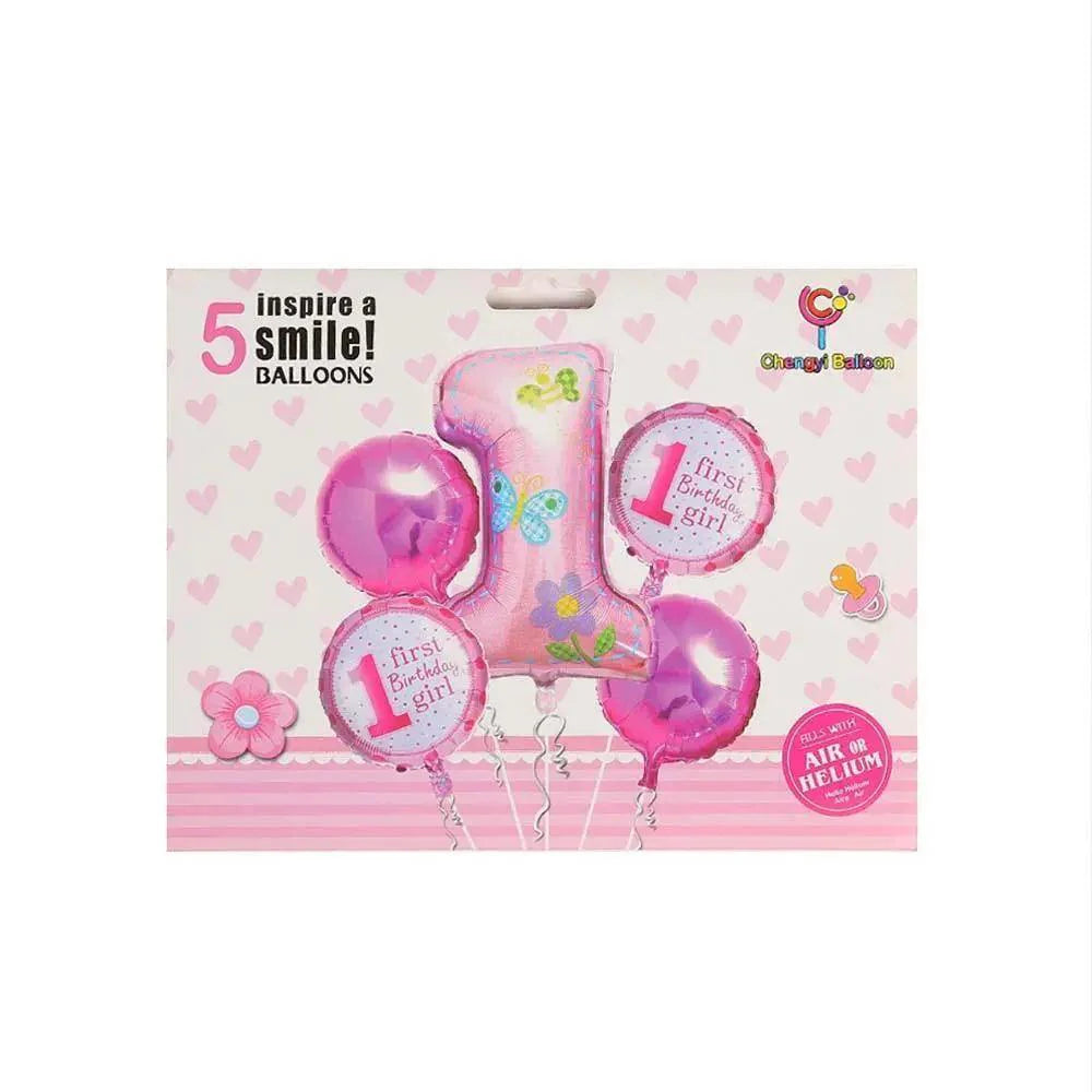First Birthday Girl 5 Inspire Foil Balloons For Parties