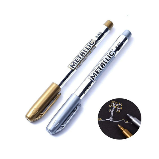 Gold & SIilver Metallic Permanent Markers for Artist Illustration